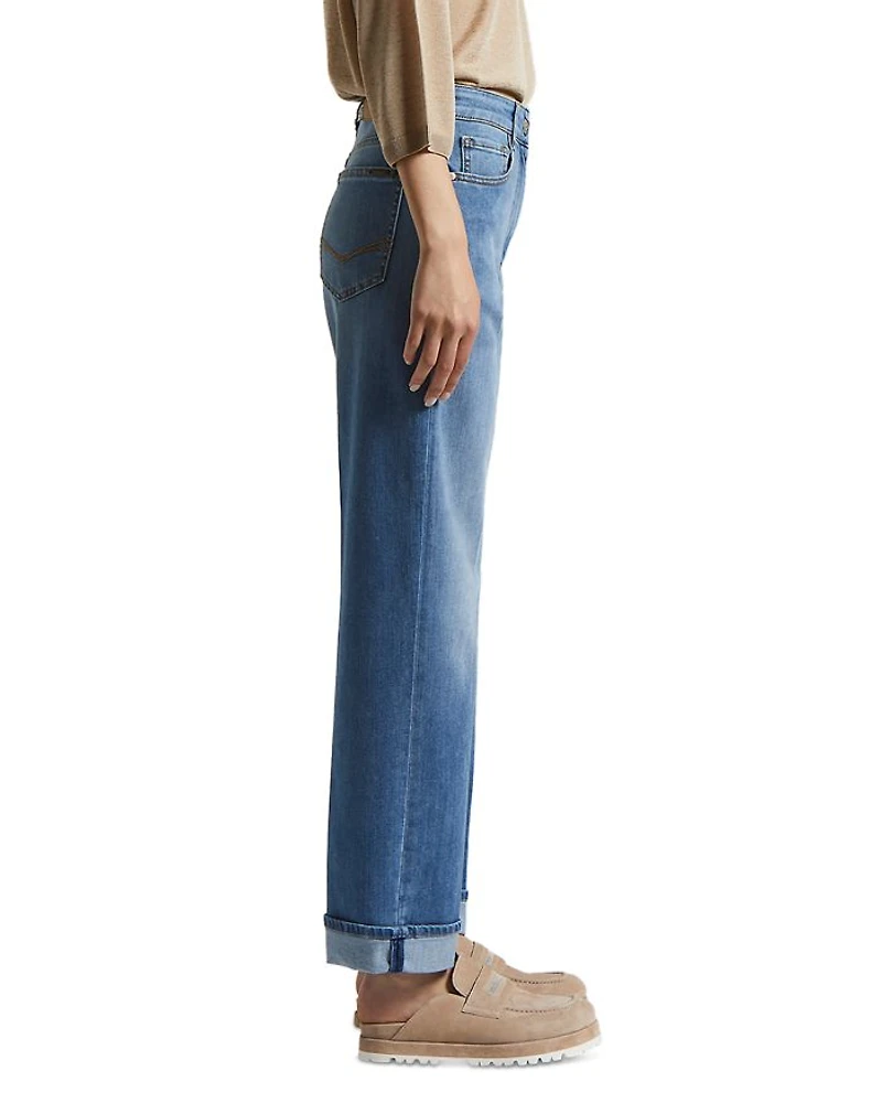 Mid Rise Denim Trousers Space Blue