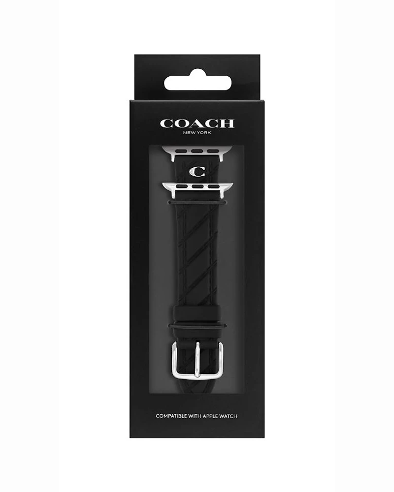 COACH Apple Watch® Black Silicone Strap, 38/40/41mm & 42mm