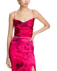 Alice and Olivia Valentina Draped Cropped Top - Exclusive