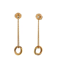 Trinity Diamond Drop Earrings 18K Tricolor Gold