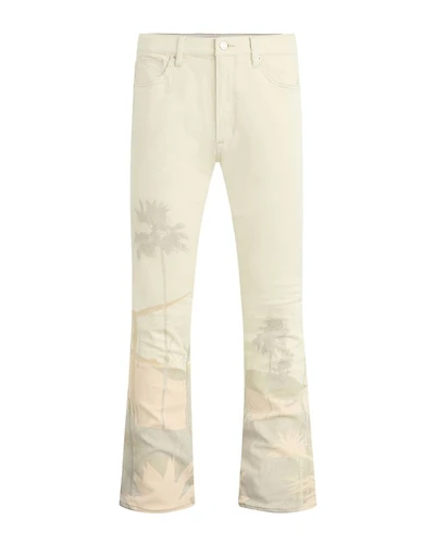 Walker Kick Flare Straight Fit Distressed Jeans Natural Desert White