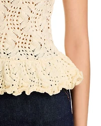 Pointelle Peplum Top - Exclusive