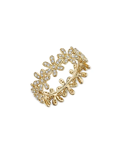 Sydney Evan 14K Yellow Gold Diamond Daisy Chain Ring
