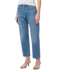 90's Crop Mid Rise Straight Jeans Shrine