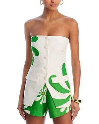 Cala de la Cruz Milos Linen Strapless Vest