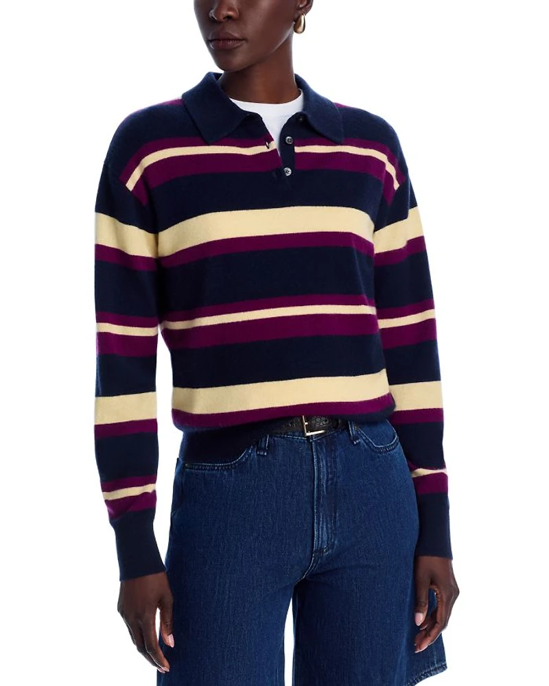 Cashmere Collegiate Striped Polo