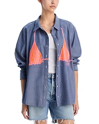 Coniglio Palm Beach Chambray Button Down Bikini Shirt
