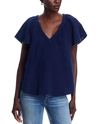 Tommy Bahama Gauze Flutter Sleeve Top