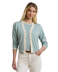 Two Tone Cotton Blend Cardigan