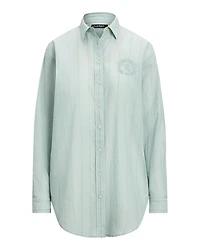 Oversize Striped Cotton Voile Shirt