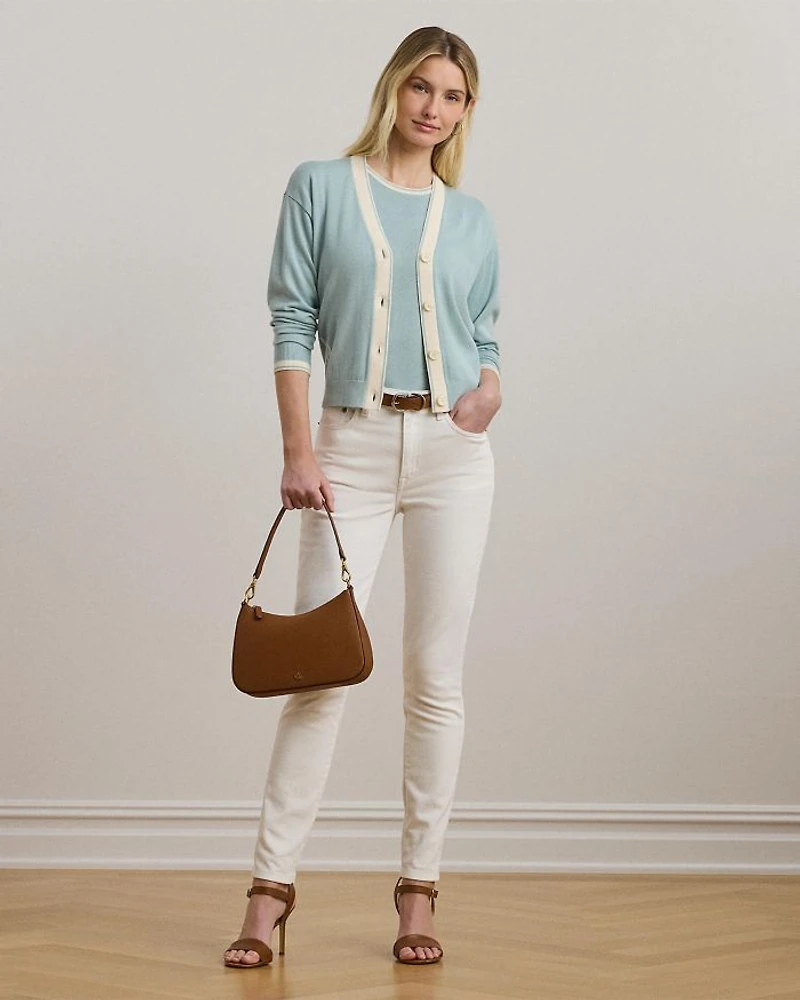 Two Tone Short Sleeve Sweater
