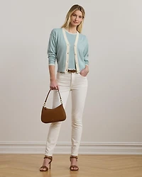 Two Tone Short Sleeve Sweater