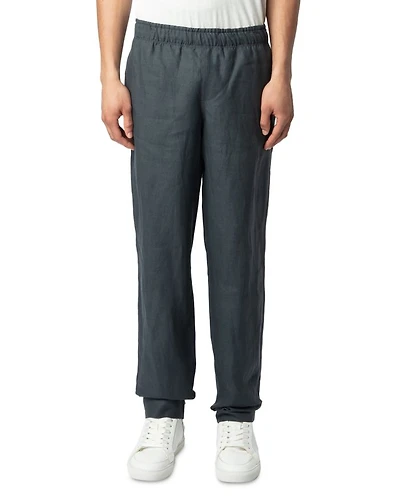 Regular Fit Pull On Linen Pants