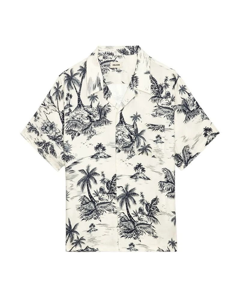 Tropical Palm Regular Fit Camp Shirt