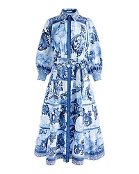 Geneva Printed Tiered Blouson Sleeve Dress