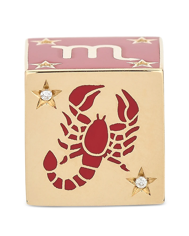 Adina Reyter 9K Scorpio Zodiac Diamond & Ceramic Block Big Bead
