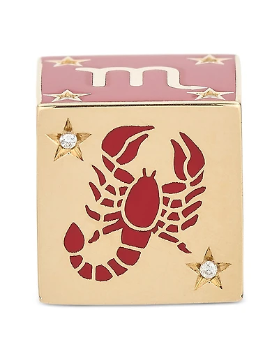 Adina Reyter 9K Scorpio Zodiac Diamond & Ceramic Block Big Bead