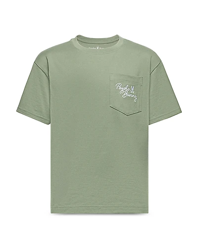 Psycho Bunny Unisex Desert Heavyweight Relaxed Fit Pocket Tee - Little Kid, Big Kid