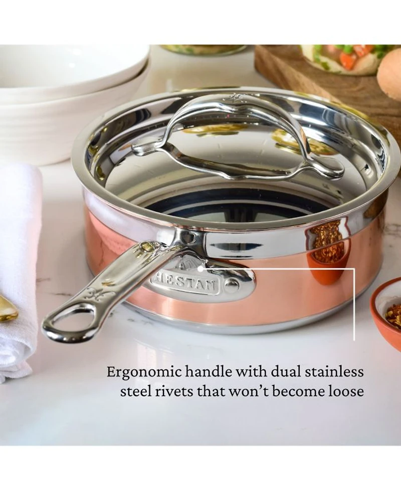CopperBond® 1.5qt Induction Copper Saucepan with Lid