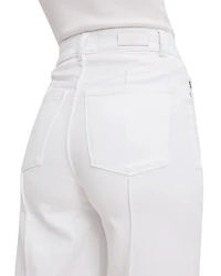 Hepburn High Rise Wide Leg Jeans White Pintuck