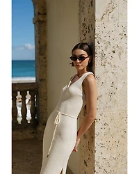 Terry Spun V Neck Midi Dress