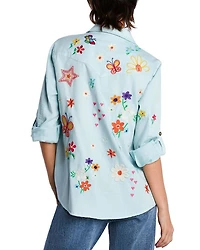 Sketchbook Embroidered Denim Shirt