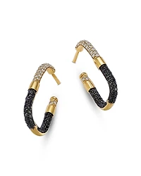 Bloomingdale's Fine Collection Black & White Diamond Geometric Hoop Earrings