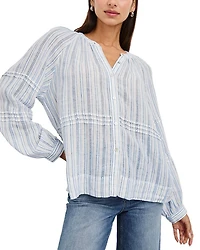 Frances Relaxed Fit Linen Peasant Top