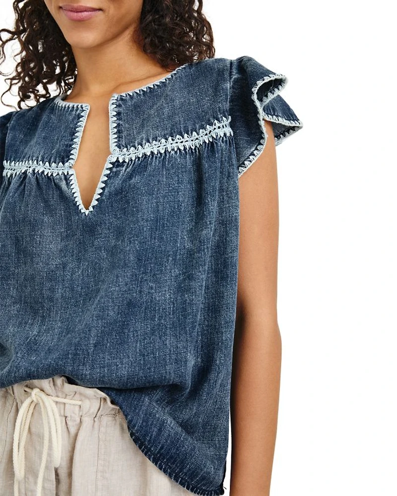 Tafia Relaxed Fit Cap Sleeve Top