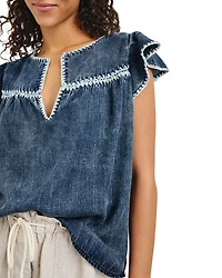 Tafia Relaxed Fit Cap Sleeve Top