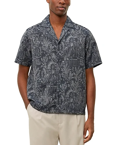 Les Deux Dancing Jacquard Print Camp Shirt