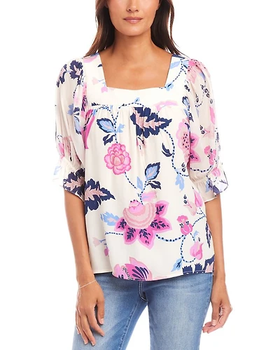 Contrast Square Neck Top