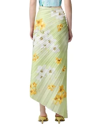 Ghiandaia Floral Pleated Asymmetric Skirt