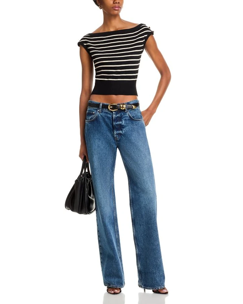 Sarita Boat Neck Stripe Sweater
