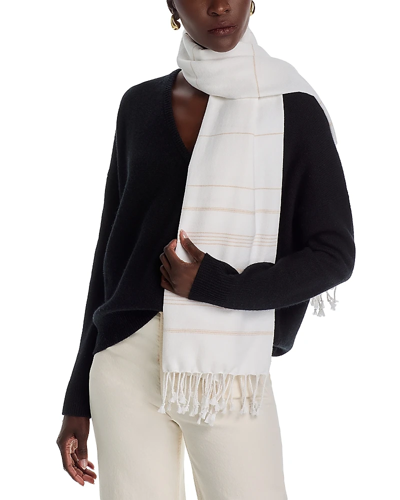 Vince Cotton & Cashmere Striped Wrap