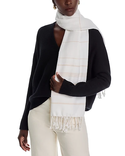 Vince Cotton & Cashmere Striped Wrap