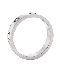 Love Wedding Band 1 Diamond Ring 18K White Gold with Diamond