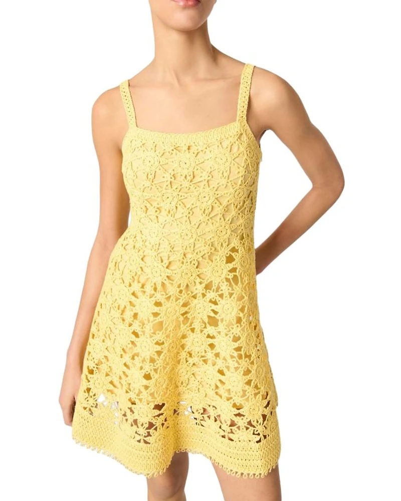 Crochet Strappy Mini Dress