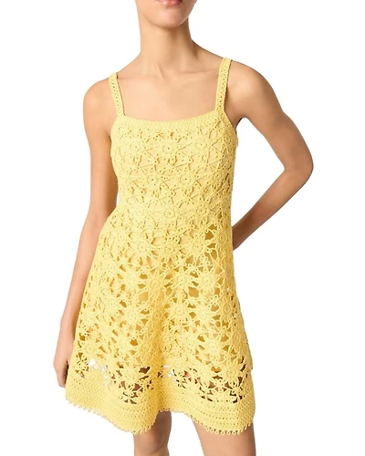 Crochet Strappy Mini Dress