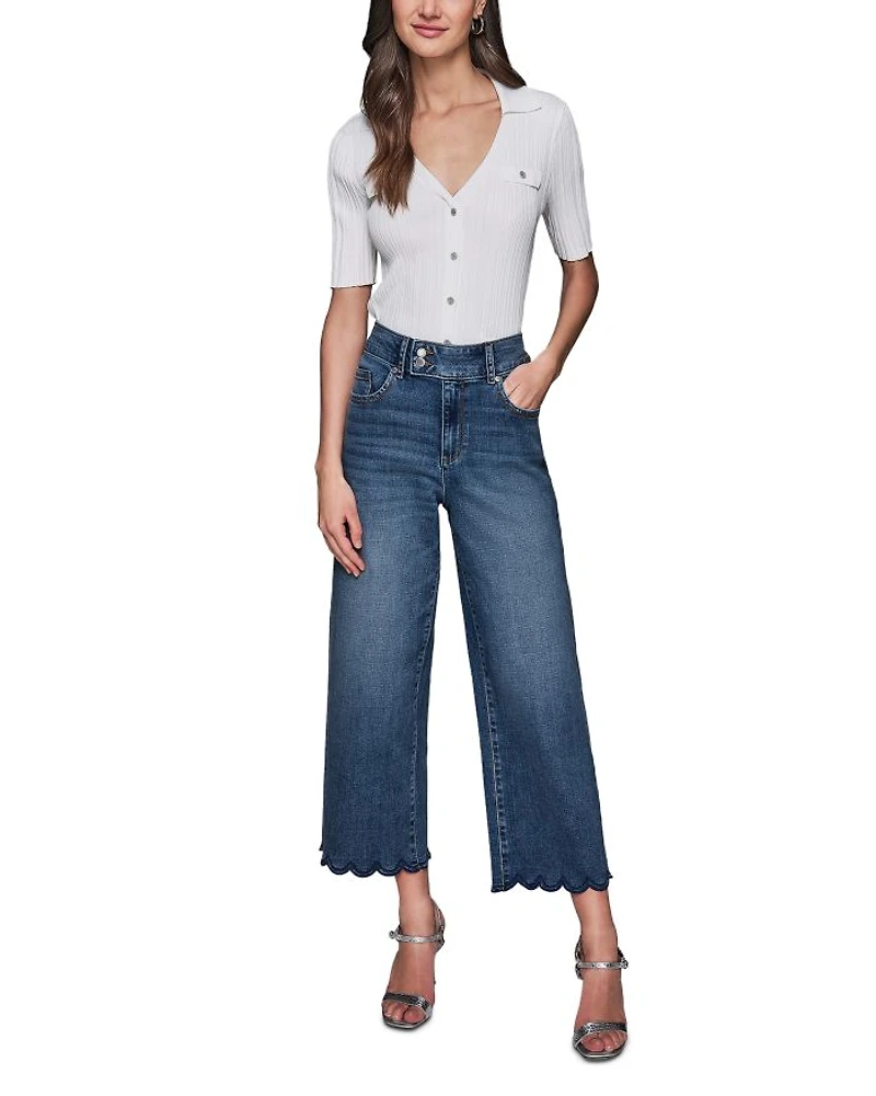 High Rise Scalloped Jeans Coastal Blue