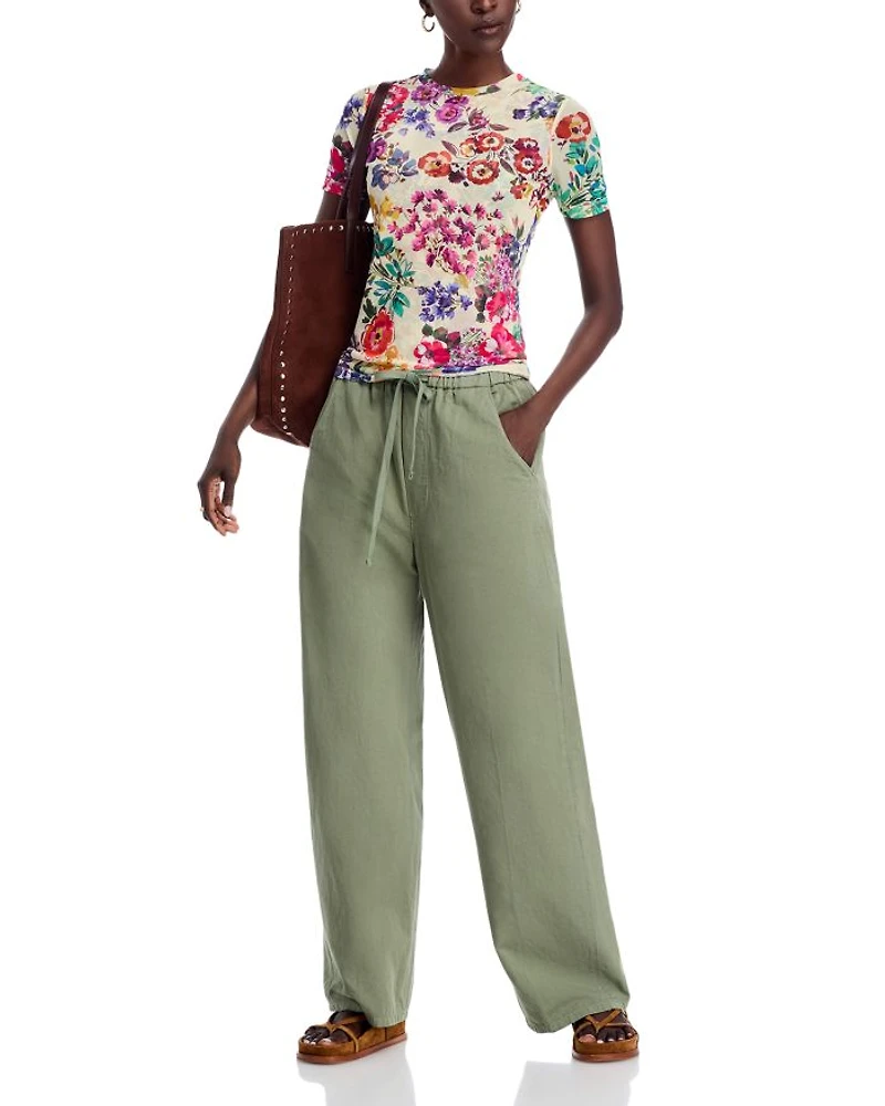 Floral Mesh Short Sleeve Tee