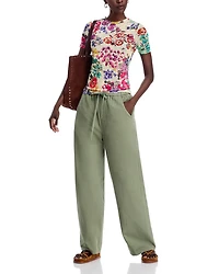 Floral Mesh Short Sleeve Tee
