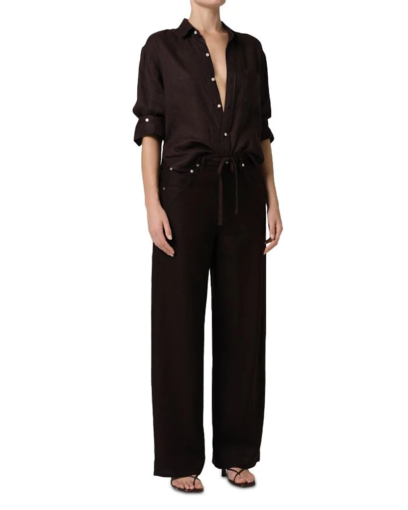 Brynn Drawstring Linen Trousers