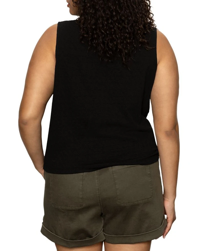 Vacation Tie Shell Palm Top