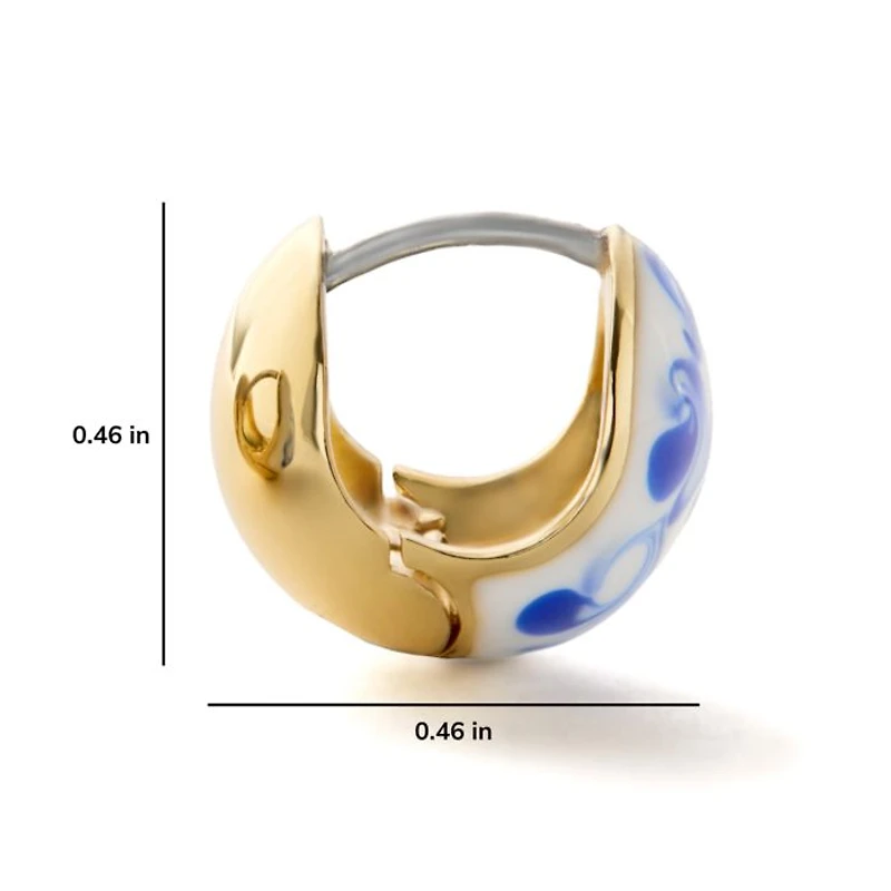 Statement Earrings - Mini Abby Marble Blue