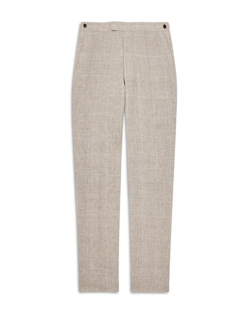 Ashton Linen Check Regular Fit Suit Pants