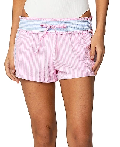 Edikted Baylee Contrast Striped Shorts