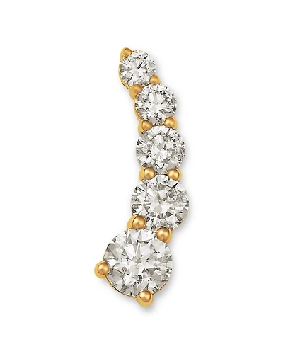14K Yellow Gold Lab Grown Diamond Graduated Climber Earrings
