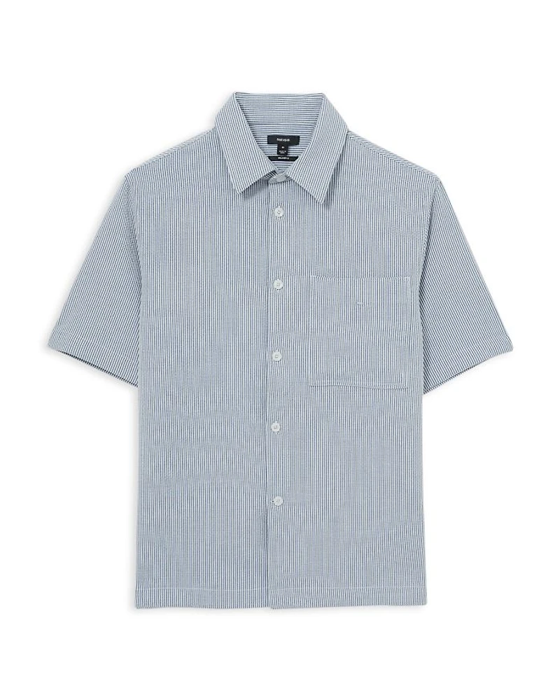 Sensei Short Sleeved Striped Seersucker Regular Fit Shirt