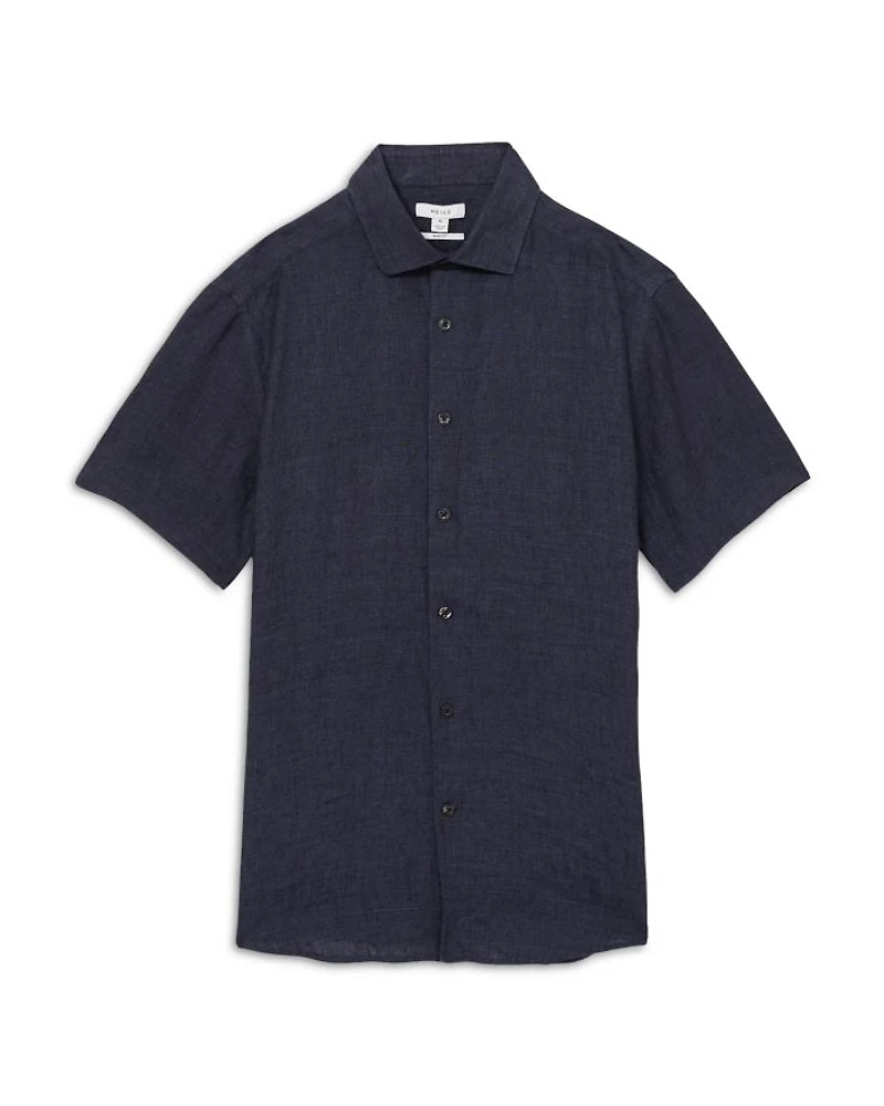 Holiday Short Sleeve Linen Shirt